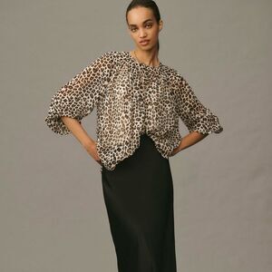 Anthropologie | Maeve Long-Sleeve Pleated Peasant Blouse | XL